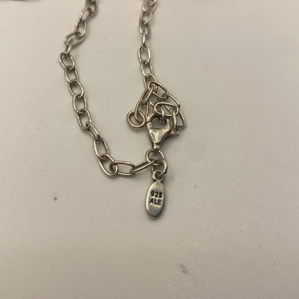 Vintage 925 Pandora Ale Ball Chain Heart Pendant Designs. 19” 9.09 grams - Picture 7 of 8